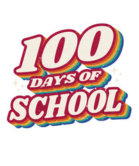 100 Days Of School Rainbow Retro Theme