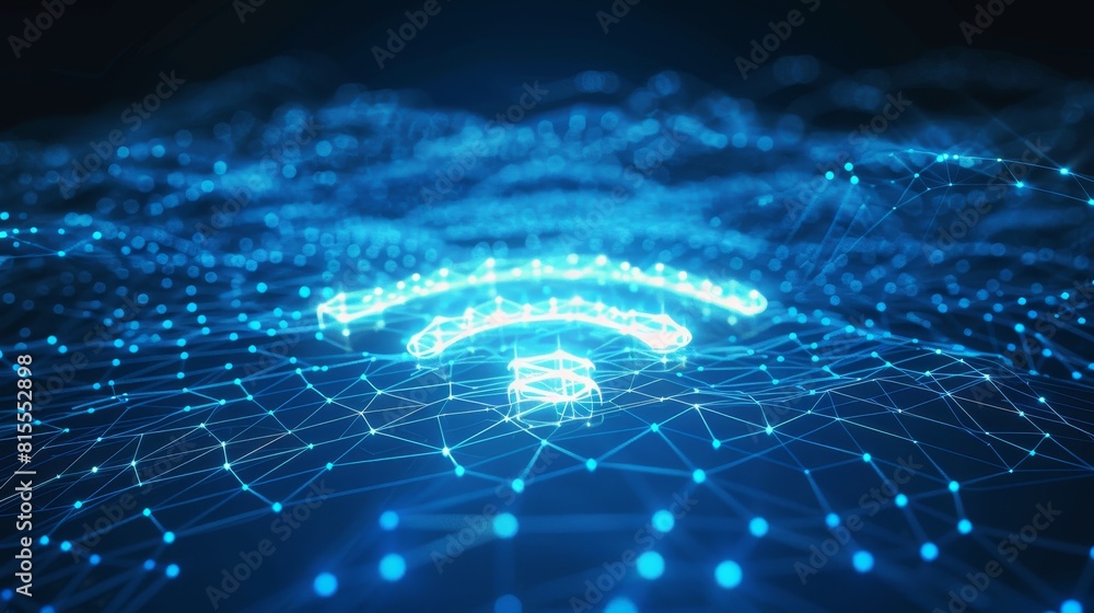 Poster wireless network and connection wifi symbol