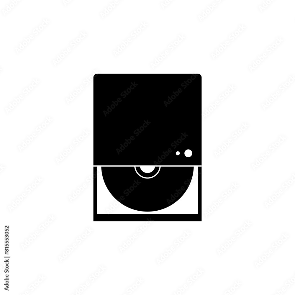 Poster compact disc drive flat vector icon. simple solid symbol isolated on white background. compact disc 