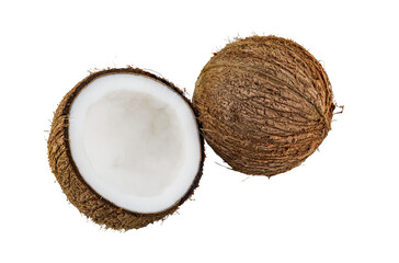 Coconut isolated on white transparen. 