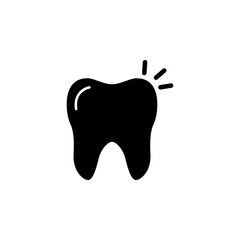 Shining Tooth, Health Dent flat vector icon. Simple solid symbol isolated on white background. Shining Tooth, Health Dent sign design template for web and mobile UI element