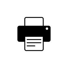 Office Printer, Printing Document flat vector icon. Simple solid symbol isolated on white background. Office Printer, Printing Document sign design template for web and mobile UI element