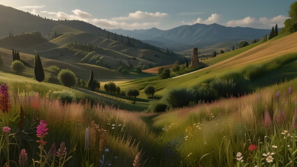 Obraz premium Exploring Tuscany's Summer Wilderness