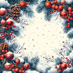 Christmas and New Year seasonal social media background design in square with blank space for text