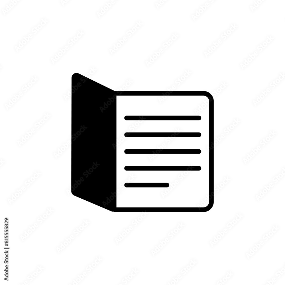 Poster open notebook, opened copybook flat vector icon. simple solid symbol isolated on white background. o
