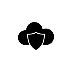 Shield Cloud, Data Protection flat vector icon. Simple solid symbol isolated on white background. Shield Cloud, Data Protection sign design template for web and mobile UI element