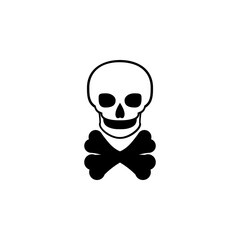 Death Skull with Crossbones flat vector icon. Simple solid symbol isolated on white background. Death Skull with Crossbones sign design template for web and mobile UI element