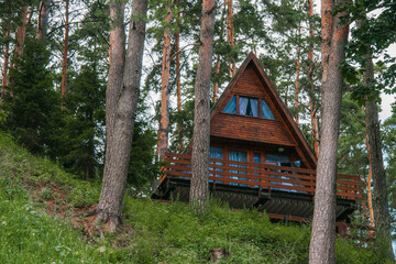 forest cabin, woodland, summer, vacation house