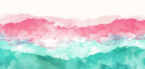 Appealing watercolor Raspberry, mint strokes.