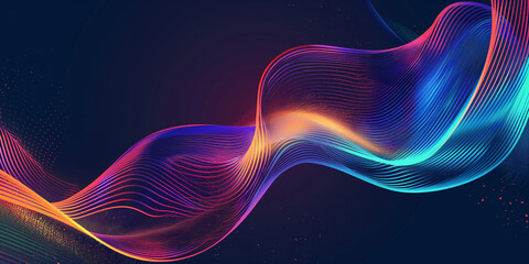 Obraz premium abstract background with circles, abstract background with glowing circles, Abstract blue background with colorful glowing lines forming