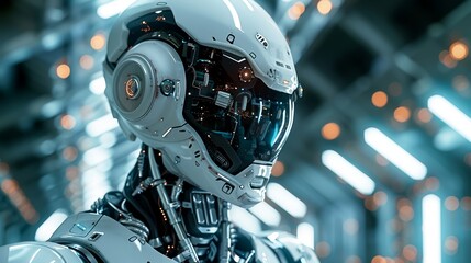 Fototapeta premium The robot is a symbol of strength, power, and invincibility