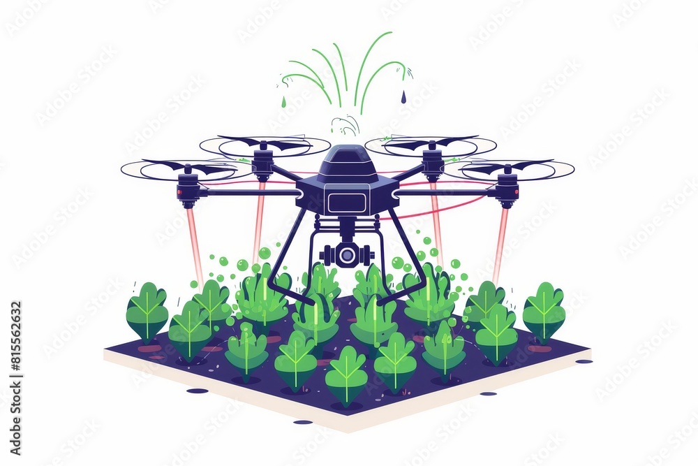 Poster advanced drones with 5g technology enhance environmental monitoring and precision agriculture on vib