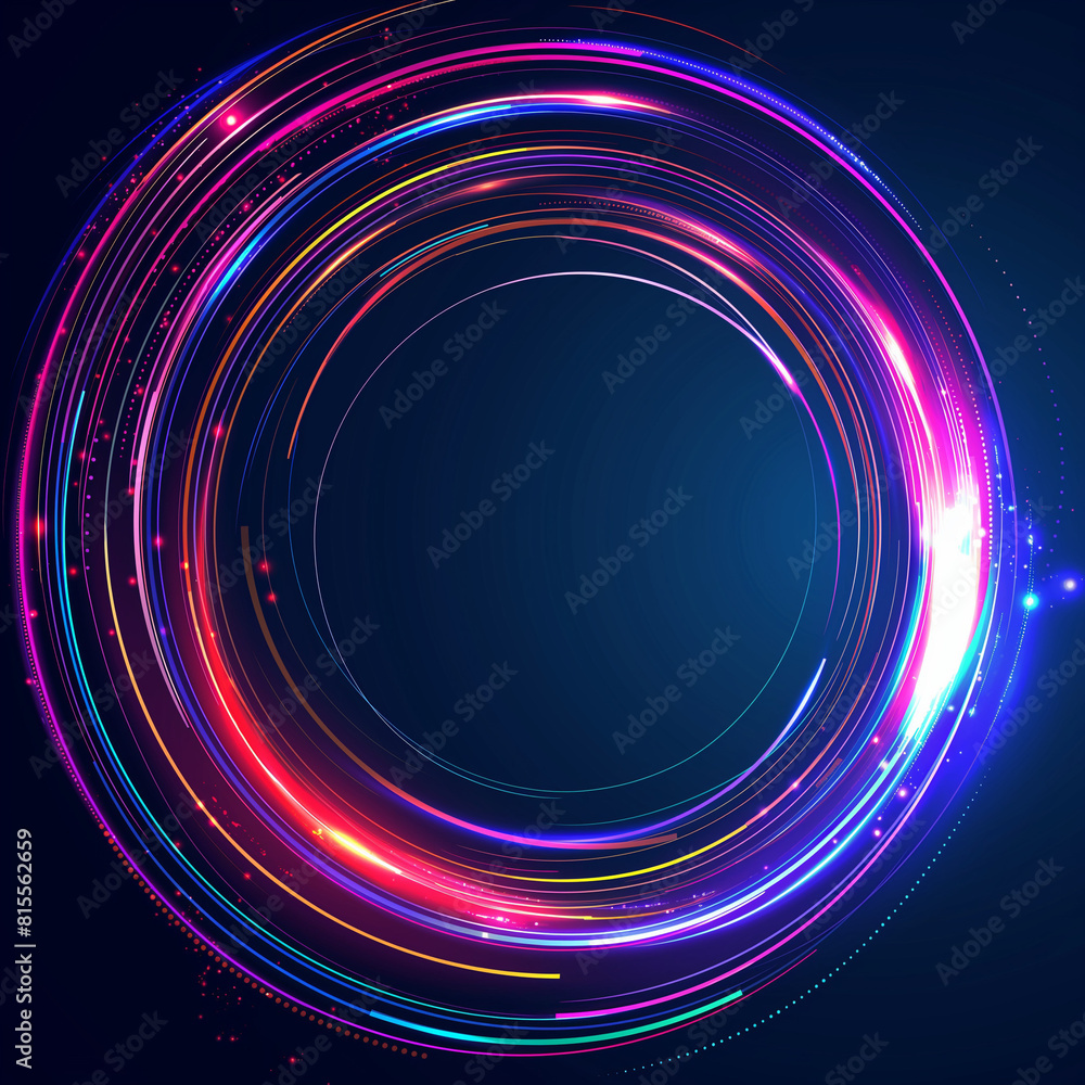 Aufkleber abstract background with circles, abstract background with glowing circles, abstract blue background
