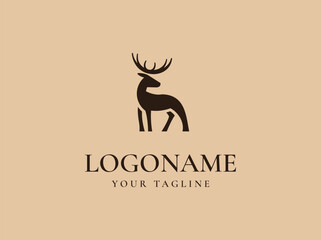 Deer Logo design vector template illustration 