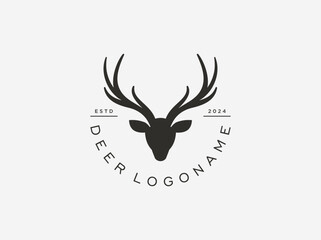 Deer Logo design vector template illustration 