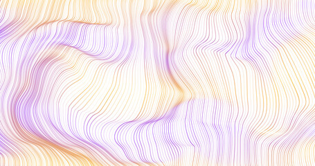 Obraz premium Abstract winding lines of different colors on a black background. illustration in concept technology, science, music, modernity. 