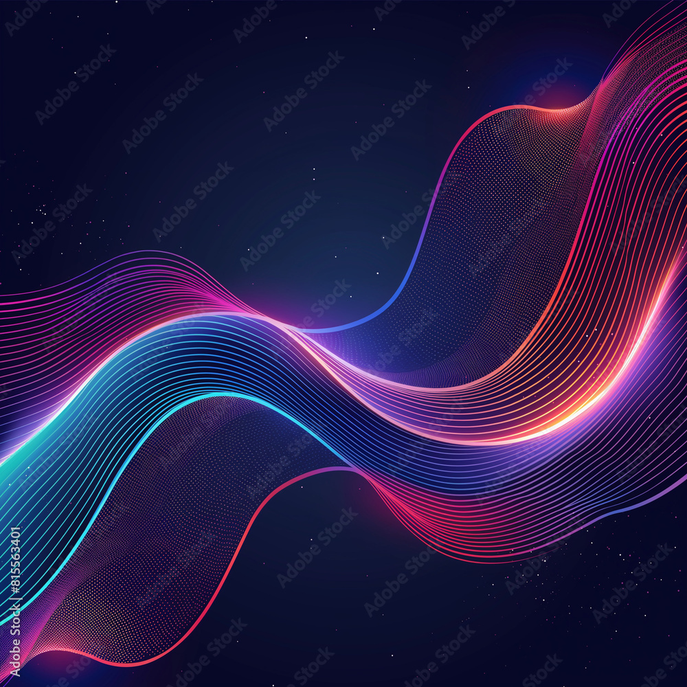 Aufkleber abstract background with waves, abstract background with circles, abstract background with glowing c