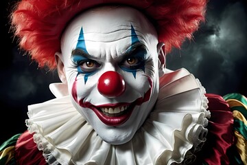 Portrait of a clown, Halloween costume, Happy Halloween