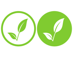 Green leaf letter V eco branch sign