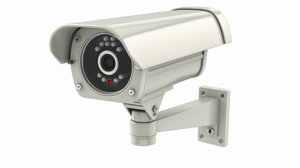 CCTV camera on white background