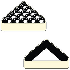 Billiards ball rack illustration .
