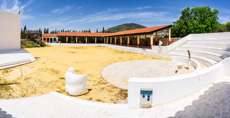 site of the Castra Legions festival of historical recreations of Classical Antiquity, Gilena Museum Collection, Ecomuseum/Arqueodromo Molino de La Casería, province of Seville, Spain