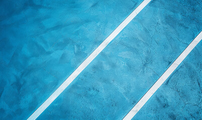 Close-up  Minimalist blue  tennis court,	background 	