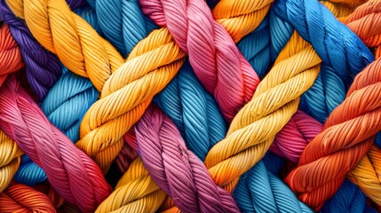 colorful rope background. Plastic rope texture.
