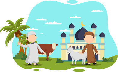 Handing Over Sacrificial Animals On Eid Al-Adha