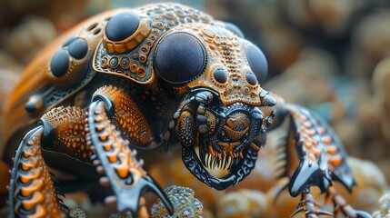 Explore the intricate details of a beetle's exoskeleton, each segment a testament to the wonders of natural engineering.