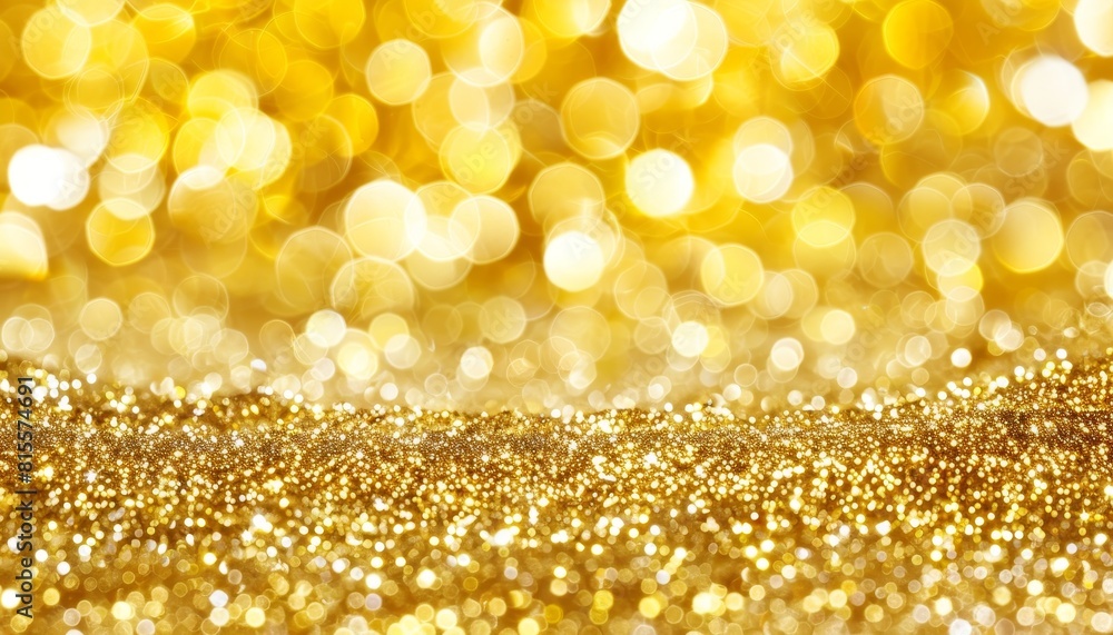 Poster abstract yellow bokeh lights in defocused blur, creating a stunning and captivating background