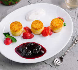 Gourmet breakfast with pancakes and crepes