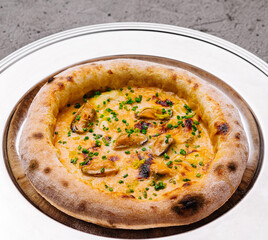 Traditional italian pizza on a plate