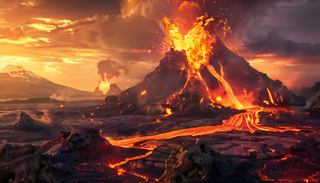 A volcanic erruption