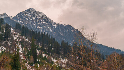 high-resolution stock images of Solang Valley's  snow covered ski resort mountains in Manali Himachal Pradesh Of india