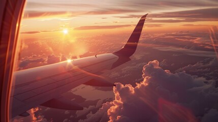 Tail view of a big passenger airplane fly in the sky.