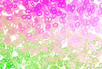 Light Pink, Green vector backdrop with dots.