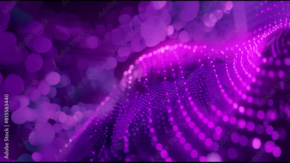 Aufkleber sphere grid. animation globe. neon waves. abstract design. violet color. seamless loop