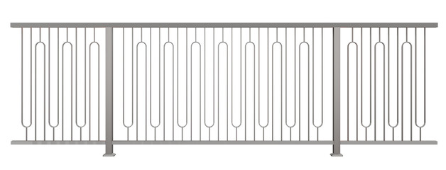 3D render features a sleek steel balustrade, showcasing the clean lines of modern architecture (transparent background). Ideal for highlighting minimalist design elements in your projects.