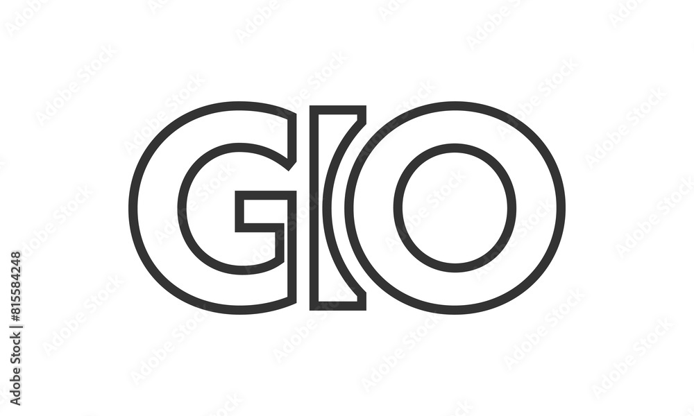 Poster gio logo design template with strong and modern bold text. initial based vector logotype featuring s