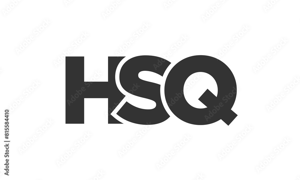 Fototapete hsq logo design template with strong and modern bold text. initial based vector logotype featuring s