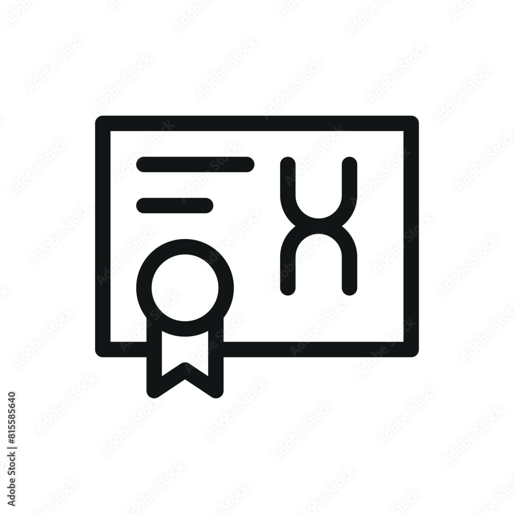 Poster genetic code certification isolated icon, dna certificate vector symbol with editable stroke