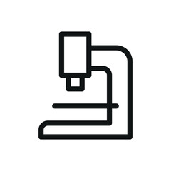Microscope isolated icon, research lab vector symbol with editable stroke