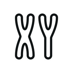 XY chromosomes isolated icon, X Y DNA vector symbol with editable stroke