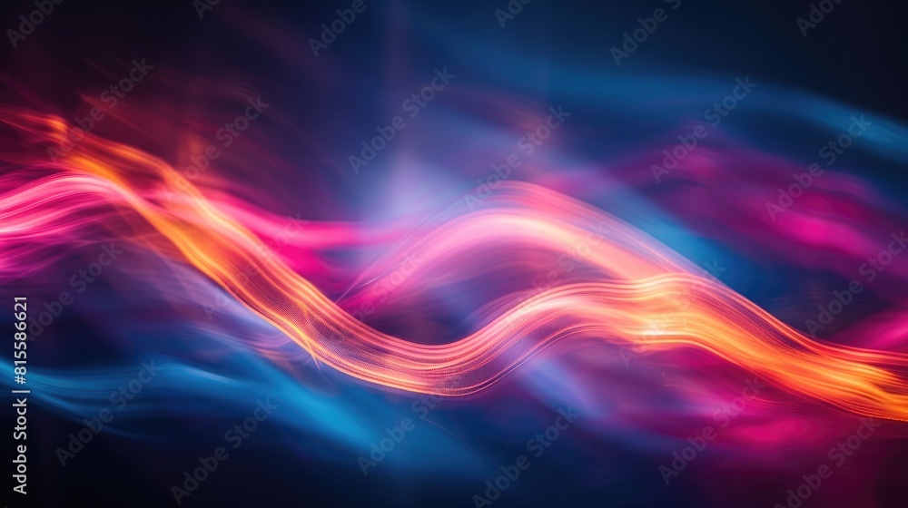 Poster blurred colorful light effect against a dark backdrop with extended exposure camera movements