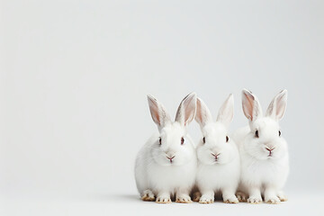 Fototapeta premium white rabbit on white background