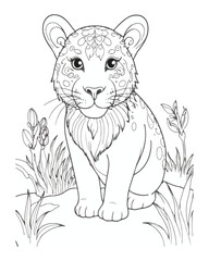 Animal Coloring Book Page  For Kids