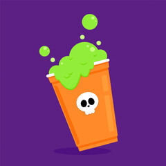 Halloween plastic party cup, material design. Halloween beer cup vector.