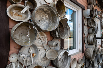 The ‘pan house’ (‘puodu namas’) is covered with pots and pans of all shapes and sizes,...