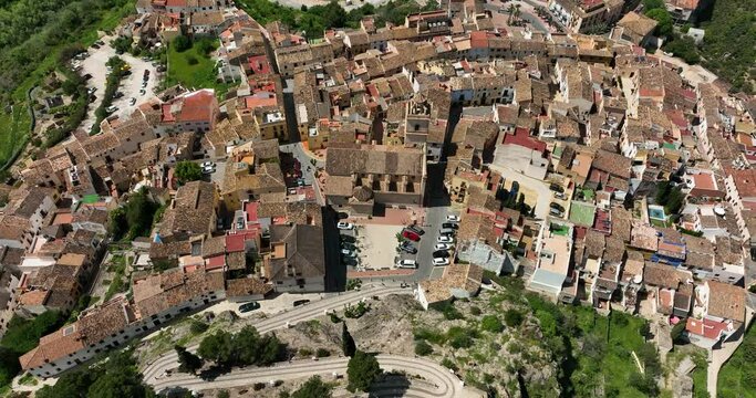 Localidad de Polop de la Marina en Alicante a vista de drone
